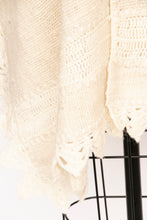Load image into Gallery viewer, 1970s Poncho Crochet Woven Wool Boho Hippie Cape