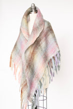 Load image into Gallery viewer, 1970s Wool Mohair Wrap Plaid Poncho Knit Shawl