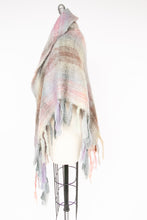 Load image into Gallery viewer, 1970s Wool Mohair Wrap Plaid Poncho Knit Shawl