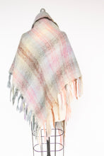 Load image into Gallery viewer, 1970s Wool Mohair Wrap Plaid Poncho Knit Shawl