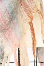 Load image into Gallery viewer, 1970s Wool Mohair Wrap Plaid Poncho Knit Shawl