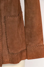Load image into Gallery viewer, 1970s Suede Leather Jacket Boho Hippie S