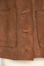 Load image into Gallery viewer, 1970s Suede Leather Jacket Boho Hippie S