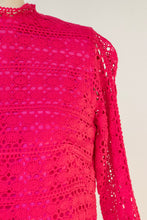 Load image into Gallery viewer, 1970s Dress Mexican Cotton Lace Shift 60s S