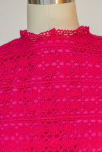 Load image into Gallery viewer, 1970s Dress Mexican Cotton Lace Shift 60s S