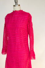 Load image into Gallery viewer, 1970s Dress Mexican Cotton Lace Shift 60s S