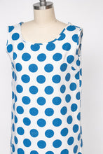 Load image into Gallery viewer, 1960s Dress Cotton Polka Dot Sleeveless Shift XS