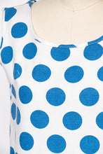 Load image into Gallery viewer, 1960s Dress Cotton Polka Dot Sleeveless Shift XS