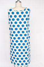 Load image into Gallery viewer, 1960s Dress Cotton Polka Dot Sleeveless Shift XS