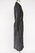 Load image into Gallery viewer, 1970s Dress Metallic Silver Lamé Shirtfront Dagger Collar M