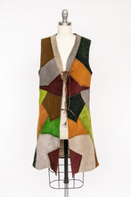 Load image into Gallery viewer, 1970s Patchwork Suede Leather Longline Vest S