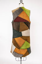 Load image into Gallery viewer, 1970s Patchwork Suede Leather Longline Vest S