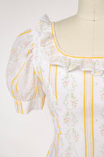 Load image into Gallery viewer, 1970s Maxi Dress Rose Cotton Prairie Peasant S