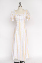 Load image into Gallery viewer, 1970s Maxi Dress Rose Cotton Prairie Peasant S