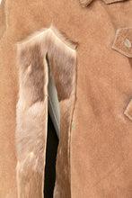 Load image into Gallery viewer, 1970s Cape Brown Suede Coat Leather Patchwork Suede
