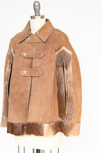 Load image into Gallery viewer, 1970s Cape Brown Suede Coat Leather Patchwork Suede