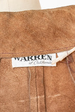 Load image into Gallery viewer, 1970s Cape Brown Suede Coat Leather Patchwork Suede