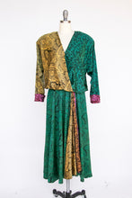 Load image into Gallery viewer, 1980s Silk Dress Blousy Boho Peasant M