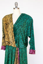 Load image into Gallery viewer, 1980s Silk Dress Blousy Boho Peasant M