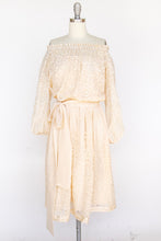 Load image into Gallery viewer, 1970s Dress Chiffon Embroidered Off Shoulder Gilberts for Tally S
