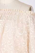 Load image into Gallery viewer, 1970s Dress Chiffon Embroidered Off Shoulder Gilberts for Tally S