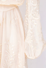 Load image into Gallery viewer, 1970s Dress Chiffon Embroidered Off Shoulder Gilberts for Tally S