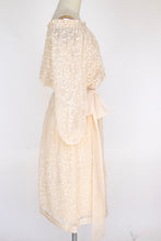 Load image into Gallery viewer, 1970s Dress Chiffon Embroidered Off Shoulder Gilberts for Tally S