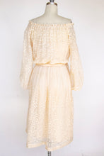 Load image into Gallery viewer, 1970s Dress Chiffon Embroidered Off Shoulder Gilberts for Tally S