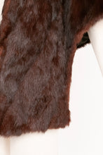 Load image into Gallery viewer, 1950s Fur Stole Mink Brown Plush Fluffy Wrap Caplet