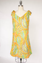 Load image into Gallery viewer, 1960s Dress Printed Cotton Mod Shift Sheath S
