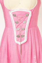 Load image into Gallery viewer, 1970s Dirndl Dress Austrian Cotton Pink Octoberfest S