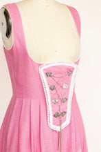Load image into Gallery viewer, 1970s Dirndl Dress Austrian Cotton Pink Octoberfest S