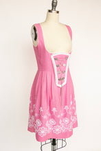Load image into Gallery viewer, 1970s Dirndl Dress Austrian Cotton Pink Octoberfest S