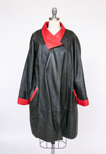 Load image into Gallery viewer, 1980s Leather Jacket Oversized Swing Coat M/S