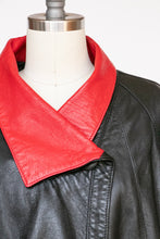 Load image into Gallery viewer, 1980s Leather Jacket Oversized Swing Coat M/S