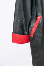 Load image into Gallery viewer, 1980s Leather Jacket Oversized Swing Coat M/S