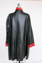 Load image into Gallery viewer, 1980s Leather Jacket Oversized Swing Coat M/S