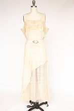 Load image into Gallery viewer, 1930s Dress Deco Sheer Lace Sequin Gown M/L
