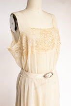 Load image into Gallery viewer, 1930s Dress Deco Sheer Lace Sequin Gown M/L