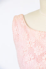 Load image into Gallery viewer, 1960s Dress Chiffon Lace Pink Column Gown XS