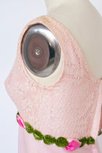 Load image into Gallery viewer, 1960s Dress Chiffon Lace Pink Column Gown XS