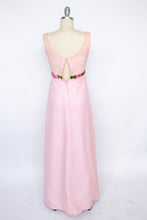 Load image into Gallery viewer, 1960s Dress Chiffon Lace Pink Column Gown XS