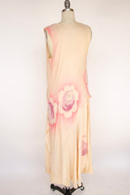 Load image into Gallery viewer, 1920s Dress Silk Chiffon Beaded Air Brushed Floral Deco Gown M