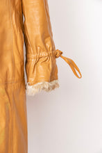 Load image into Gallery viewer, 1970s Coat Leather Mongolian Lamb Reversible Hooded M