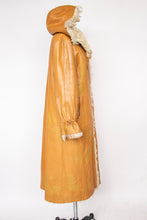 Load image into Gallery viewer, 1970s Coat Leather Mongolian Lamb Reversible Hooded M