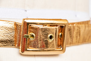 1950s Belt Gold Foil Metallic Adjustable Waist Cinch
