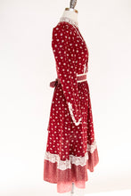 Load image into Gallery viewer, 1970s Peasant Prairie Dress Floral Calico Cotton Boho S