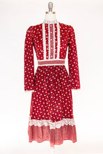 Load image into Gallery viewer, 1970s Peasant Prairie Dress Floral Calico Cotton Boho S