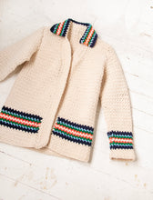 Load image into Gallery viewer, 1970s Sweater Hand Knit Chunky Grannie Cardigan M