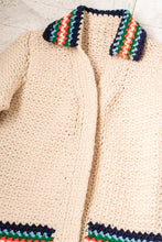 Load image into Gallery viewer, 1970s Sweater Hand Knit Chunky Grannie Cardigan M